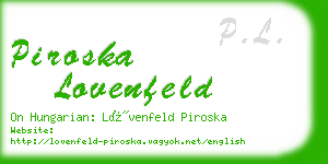 piroska lovenfeld business card